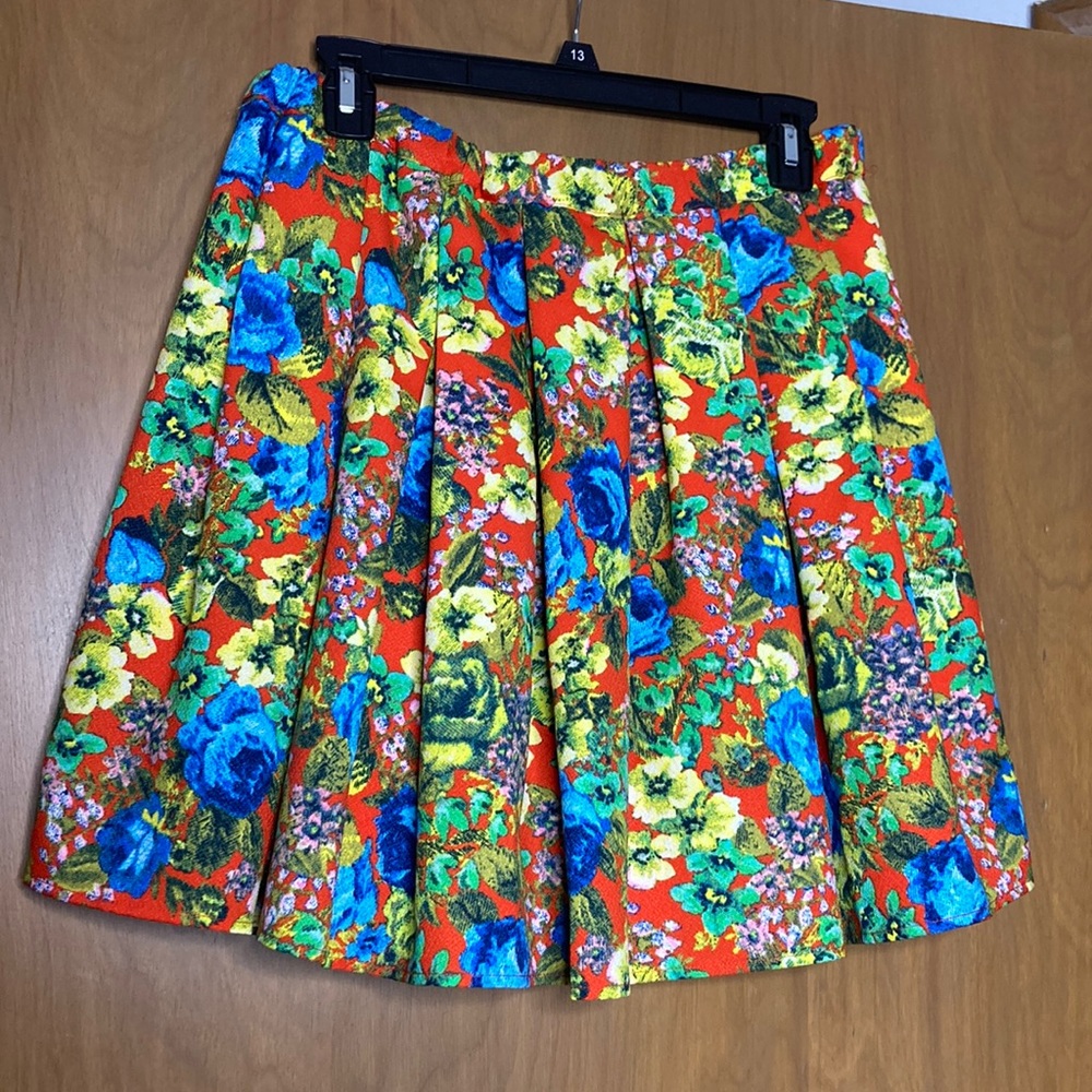 Sugar + L!ps Large Floral Pleated Skirt